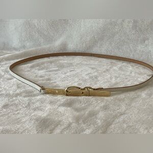 Vintage leather and gold tone belt